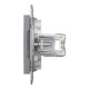 Розетка комп'ютерна, RJ45, кат.6, UTP, подвійна, Сталь, Asfora, EPH4800162