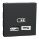 Розетка USB 2.0 зарядна подвійна, 2.4А,  A+C, 2 модуля, антрацит, Unica NEW NU301854