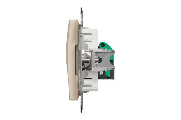 Комп'ютерна розетка RJ45, кат. 5e, неекр. UTP, Бежевий, Sedna Design SDD112451