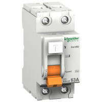 ПЗВ Диф. вимикач навантаження ВД63 2П 63A 30мA Schneider Electric 11455