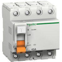 ПЗВ Диф. вимикач навантаження ВД63 4П 25A 30мA Schneider Electric 11460