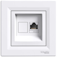 Розетка комп'ютерна, RJ45, кат.5е, UTP, Біла, Asfora EPH4300121