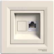 Розетка комп'ютерна, RJ45, кат.5е, UTP, Кремова, Asfora EPH4300123