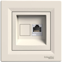 Розетка комп'ютерна, RJ45, кат.5е, UTP, Кремова, Asfora EPH4300123