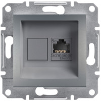 Розетка комп'ютерна, RJ45, кат.5е, UTP, Сталь, Asfora, EPH4300162