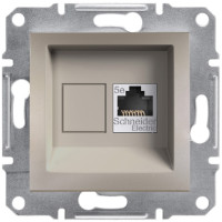 Розетка комп'ютерна, RJ45, кат.5е, UTP, Бронза, Asfora, EPH4300169