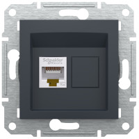 Розетка комп'ютерна, RJ45, кат.5е, UTP, Антрацит, Asfora, EPH4300171