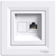 Розетка комп'ютерна, RJ45, кат.5е, STP, Біла, Asfora EPH5000121
