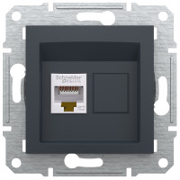Розетка комп'ютерна, RJ45, кат.5е, STP, Антрацит, Asfora, EPH5000171