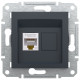 Розетка комп'ютерна, RJ45, кат.5е, STP, Антрацит, Asfora, EPH5000171