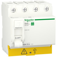 Пристрій захисного відключення 4P 25A 30mA АС, Resi9 Schneider Electric R9R51425