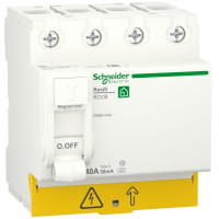 Пристрій захисного відключення 4P 40A 30mA А, Resi9 Schneider Electric R9R61440
