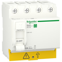 Пристрій захисного відключення 4P 63A 30mA А, Resi9 Schneider Electric R9R61463