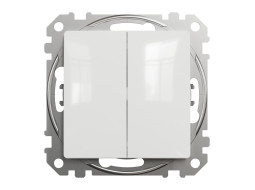 Двохклавішний вимикач 10А-250В, Білий, Sedna Design SDD111105