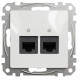 Комп'ютерна розетка подвійна RJ45, кат. 5e, неекр. UTP, Білий, Sedna Design SDD111452