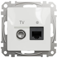 Комп'ютерна розетка RJ45+TV, кат. 6, неекр. UTP, Білий, Sedna Design SDD111469T