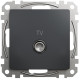 Розетка TV кінцева, 4дБ, Чорний, Sedna Design SDD114471