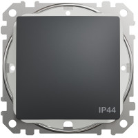 Одноклавішний вимикач IP44, 10А-250В, Чорний, Sedna Design SDD214101