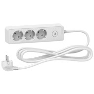 Удлинитель на 3 розетки, кабель 3 метра, белый, Schneider Electric ST9433W