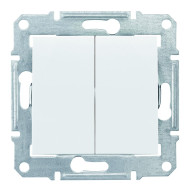 Двухклавішний перемикач 10А-250В, Білий, Sedna SDN0600121