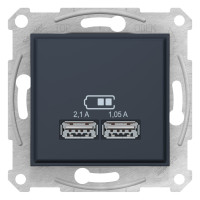 Розетка USB подвійна, Графіт, Sedna SDN2710270
