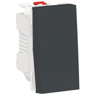 Вимикач кнопковий, 10А, 1 модуль, антрацит, Unica NEW NU310654