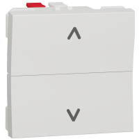 Вимикач для жалюзі кнопковий, 6А, 2 модуля, білий, Unica NEW NU320718