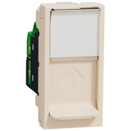 Розетка комп'ютерна RJ45, одинарна, кат.5e UTP, 1 модуль, бежевий, Unica NEW NU341044