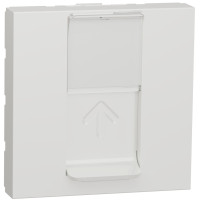 Розетка комп'ютерна RJ45, одинарна, кат.5e UTP, 2 модуля, білий, Unica NEW NU341118