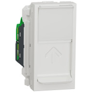Розетка комп'ютерна RJ45, одинарна, кат.5e STP, 1 модуль, білий, Unica NEW NU341218