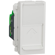 Розетка комп'ютерна RJ45, одинарна, кат.6 UTP, 1 модуль, білий, Unica NEW NU341418