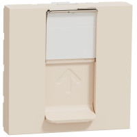 Розетка комп'ютерна RJ45, одинарна, кат.6 UTP, 2 модуля, бежевий, Unica NEW NU341544