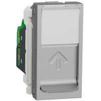 Розетка комп'ютерна RJ45, одинарна, кат.6 STP, 1 модуль, алюміній, Unica NEW NU341630