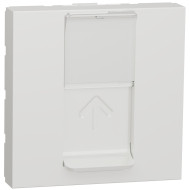 Розетка комп'ютерна RJ45, одинарна, кат.6 STP, 2 модуля, білий, Unica NEW NU341718