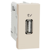 Розетка USB 2.0 зарядна 1.05А, 1 модуль, бежевий, Unica NEW NU342844