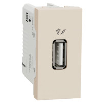 Розетка USB 2.0 зарядна 1.05А, 1 модуль, бежевий, Unica NEW NU342844
