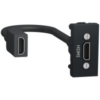 Розетка HDMI, 1 модуль, антрацит, Unica NEW NU343054